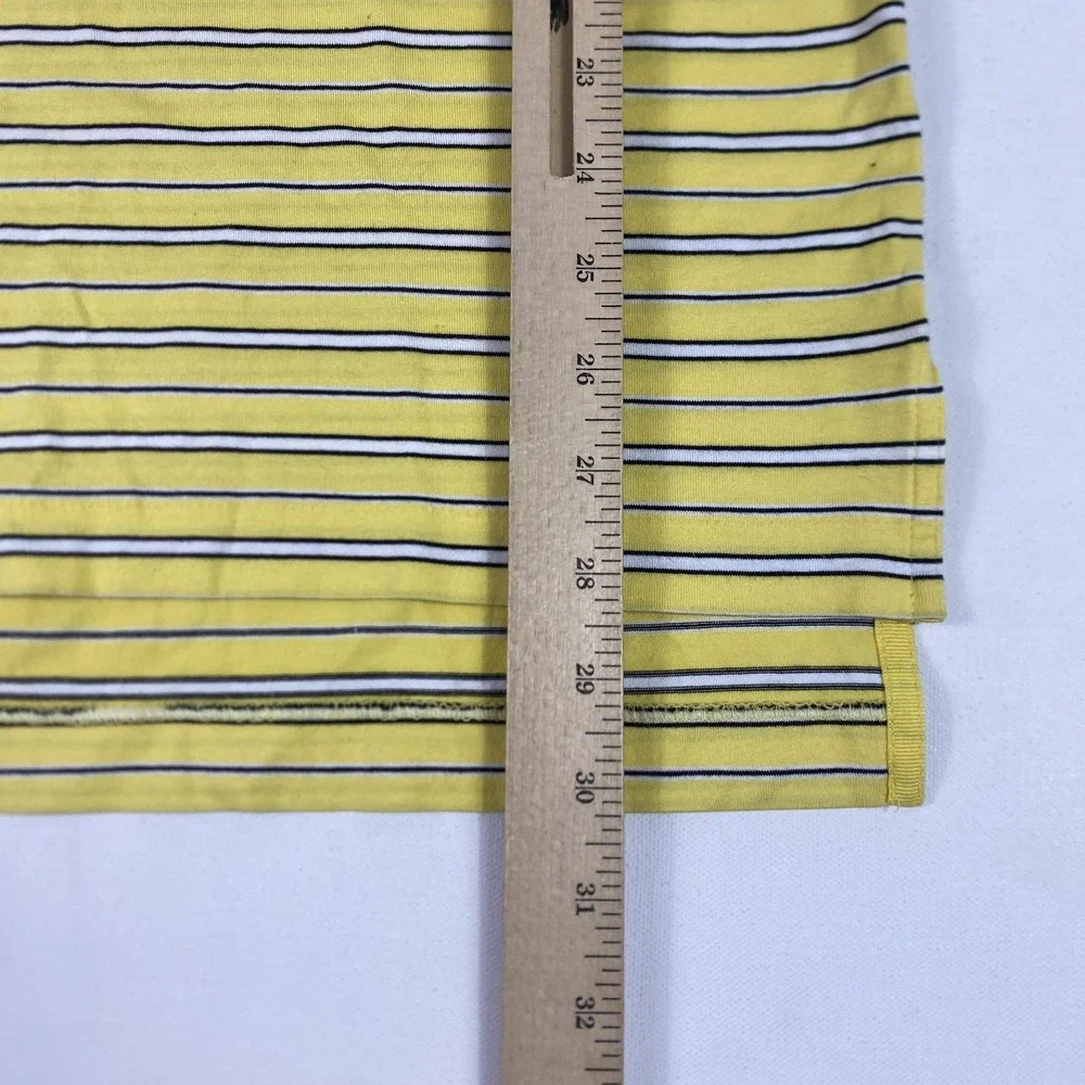 Polo Ralph Lauren Polo Golf‎ Shirt Mens Large Yellow Stripe Pima Cotton Classic